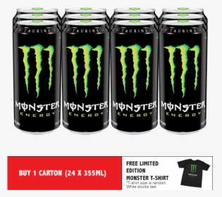 Monster Energy Drink 1 Carton Get 1pcs Of Monster Limited - Monster Energy Drink, HD Png Download, Transparent PNG