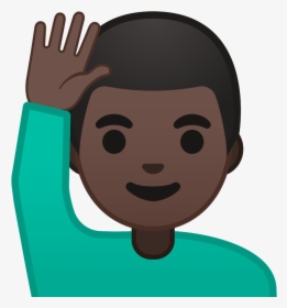 Noto Emoji Oreo 1f64b 1f3ff 200d - Man Raising Hand Emoji, HD Png Download, Transparent PNG