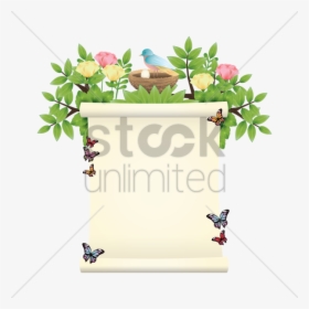 Spring Season Border Clipart Floral Design - Birds Spring Border, HD Png Download, Transparent PNG