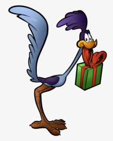 Road Runner Holding Christmas Present - Looney Tunes Road Runner And Coyote, HD Png Download, Transparent PNG