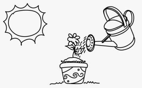 Shower Water Plants Free Photo - Watering Plants Black And White, HD Png Download, Transparent PNG