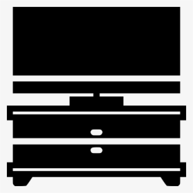 Tv Stand - Black-and-white, HD Png Download, Transparent PNG