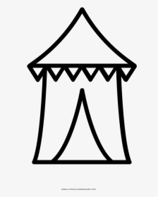 Carnival Tent Coloring Page - Carnival Tent Black Png, Transparent Png, Transparent PNG