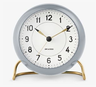 Station Table Alarm Clock, Grey/gold, By Arne Jacobsen - Alarm Table Clock, HD Png Download, Transparent PNG