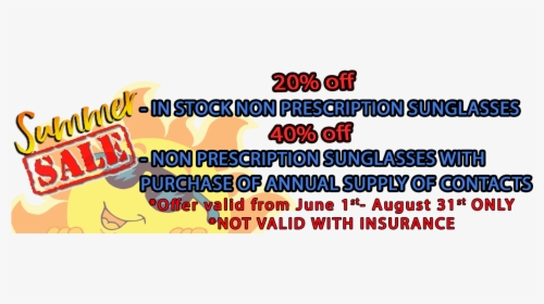 20 Percent Off In Stock Non Prescription Sunglasses - Sale Sign, HD Png Download, Transparent PNG