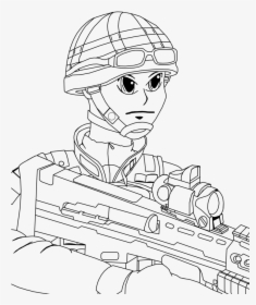 British Soldier Manga - British Soldiers Line Drawing, HD Png Download, Transparent PNG