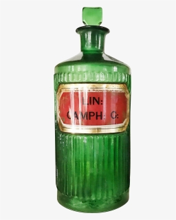 Antique English Label Under Glass Poison Bottle - Glass Bottle, HD Png Download, Transparent PNG