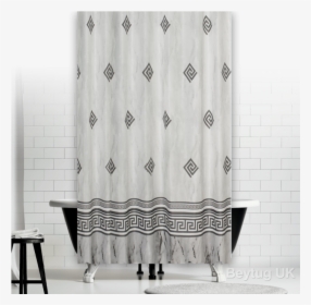 Transparent White Curtains Png - Duschvorhang Textil Grau, Png Download, Transparent PNG