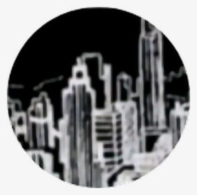 City Skyline Skyscraper Black Outline White Circle, HD Png Download, Transparent PNG