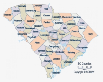 South Carolina Detailed County Maps On South Carolina - Map Of South Carolina, HD Png Download, Transparent PNG