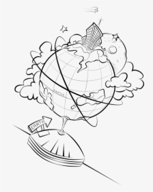 Transparent Globe Drawing Png - Earth Drawing, Png Download, Transparent PNG