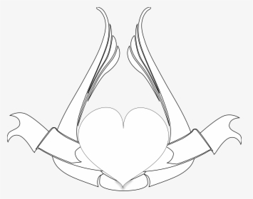 Black Heart With Wings Clipart - Illustration, HD Png Download, Transparent PNG