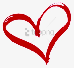 Red Heart Outline Png - Transparent Background Red Hearts Png, Png Download, Transparent PNG