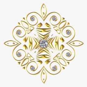 Gold, Gem, Ornament, Flourish, Circle, Symmetric - Circle, HD Png Download, Transparent PNG