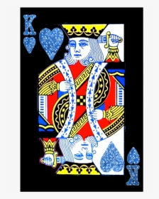 King Of Hearts Playing Card Blue Bandana Men& - Blue King Playing Cards, HD Png Download, Transparent PNG