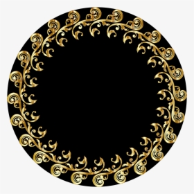Flourish Ornament Silhouette Frame Gold - Covor Negru Baie Rotund, HD Png Download, Transparent PNG