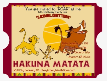 Lion King Birthday Invitation, HD Png Download, Transparent PNG