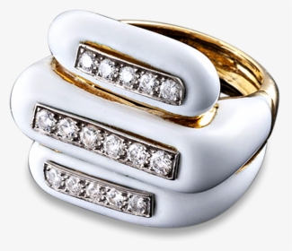 White Enamel And Diamond Ring By David Webb - Pre-engagement Ring, HD Png Download, Transparent PNG