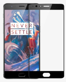 Oneplus 3 Curved Tgsp Black Front - Oneplus 3t 3d Tempered Glass, HD Png Download, Transparent PNG