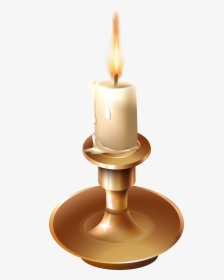 Clip Art Candlestick Clipart - Candle In Candlestick Png, Transparent Png, Transparent PNG