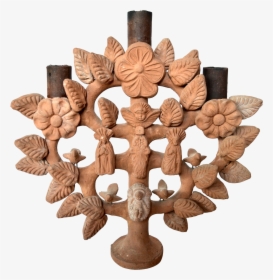 Vintage Mexican Ceramic Tree Of Life Candelabra - Chandelier, HD Png Download, Transparent PNG