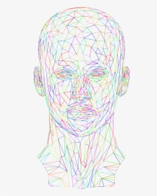 Transparent Human Head Clipart - Low Poly Wireframe Png, Png Download, Transparent PNG