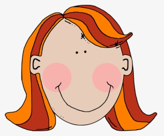 Girl Head Face Child Teenage Animation - Red Hair Clip Art, HD Png Download, Transparent PNG
