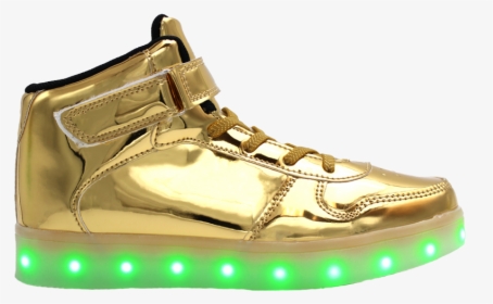 Galaxy Led Shoes Light Up Usb Charging High Top Strap - Gold High Top Shoes, HD Png Download, Transparent PNG