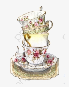 Transparent British Tea Clipart - Vintage Tea Cups Clipart, HD Png Download, Transparent PNG