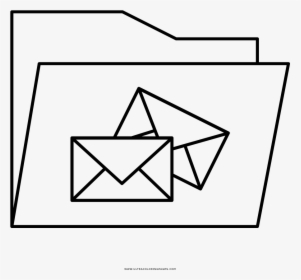 Letters Folder Coloring Page - Mail Icon Free Vector, HD Png Download, Transparent PNG