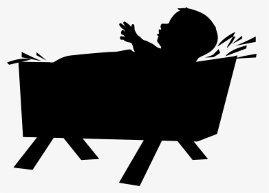 Jesus In Manger Silhouette, HD Png Download, Transparent PNG