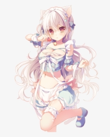 Anime, Anime Girl, And Cat Image - Cartoon, HD Png Download, Transparent PNG