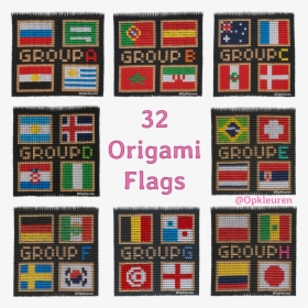 32 Origami Country Flags Fifa World Cup Edition - Woven Fabric, HD Png Download, Transparent PNG