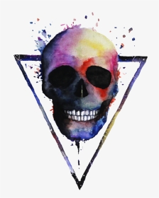 Skeleton, Art, Watercolor, Android Wallpaper - Colorful Skull Art, HD Png Download, Transparent PNG