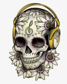 Tattoo Skull Calavera Dead Drawing Of The Clipart - Day Of The Dead Skull Music, HD Png Download, Transparent PNG