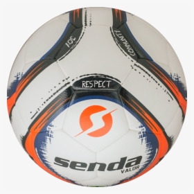 Top Side Of A White And Orange Valor Match Soccer Ball - Senda Vitoria Futsal Match Soccer Ball, HD Png Download, Transparent PNG