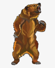 Standing Grizzly Bear Clipart, HD Png Download, Transparent PNG