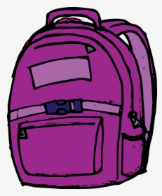 Transparent Backpack Emoji Png - Purple School Bag Clipart, Png Download, Transparent PNG