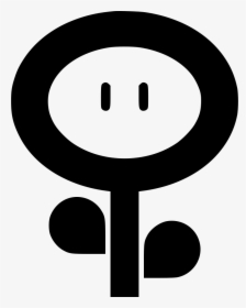 Mario Fireflower - Mario Fire Flower Black And White, HD Png Download, Transparent PNG