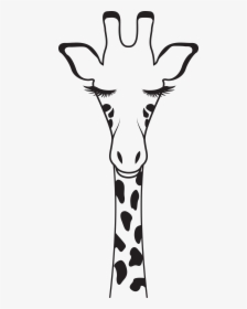 Giraffe With Glasses Black And White Clipart , Png - Cute Giraffe Silhouette, Transparent Png, Transparent PNG