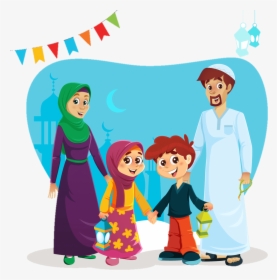 Transparent Muslims Clipart - Muslim Family Cartoon Png, Png Download, Transparent PNG