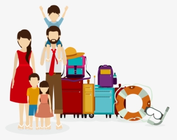 Family Traveling Vector - Family Travel Vector, HD Png Download, Transparent PNG