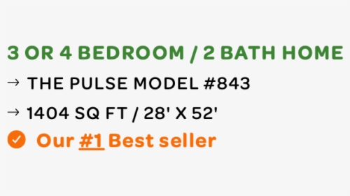 3 Or 4 Bedroom / 2 Bath Home  The Pulse Model - Amber, HD Png Download, Transparent PNG