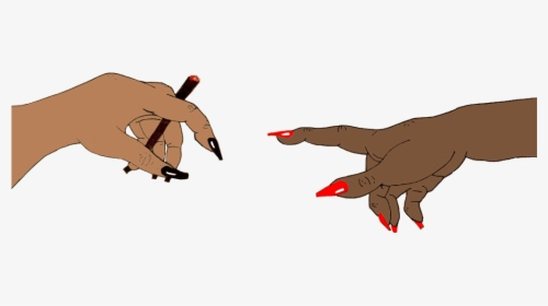 Two Hands Passing Blunt - Cartoon Hand With Long Nails, HD Png Download, Transparent PNG