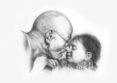 Mahatma Gandhi With Children , Png Download - Gandhi Best Drawing, Transparent Png, Transparent PNG