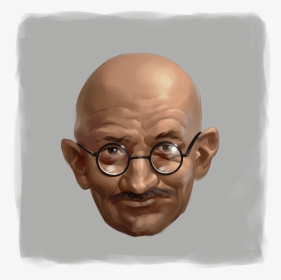 Mahatma Gandhi Digital Painting Portrait - Senior Citizen, HD Png Download, Transparent PNG