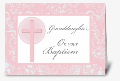 3880 Granddaughter Baptism, Pink Lace Greeting Card - Bergendahls, HD Png Download, Transparent PNG