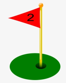 Golf, Hole, Flag, Two, Sport, Game - Golf Flag Hole 3, HD Png Download, Transparent PNG