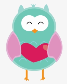 Clipart - Green Owl - Heart Owl Clipart, HD Png Download, Transparent PNG
