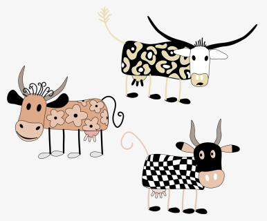 Cartoon Cows - Cattle, HD Png Download, Transparent PNG